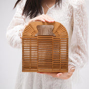 ladies handmade bamboo handbag, view 3 - MRSLM