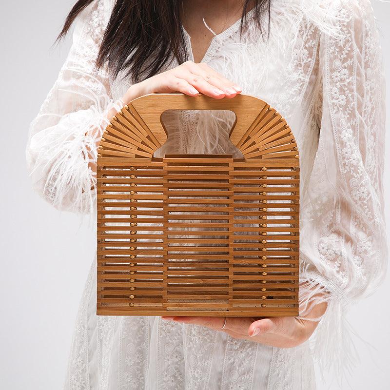 ladies handmade bamboo handbag, view 3 - MRSLM