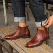 Men's vintage lace-up leather boots, view 5 - MRSLM