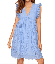 lace jacquard V-neck dress, view 7 - MRSLM