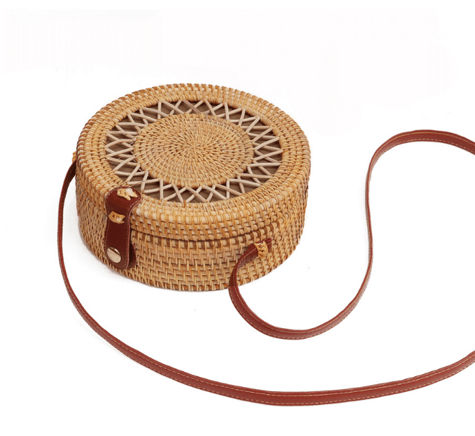 hand woven rattan shoulder bag, view 4 - MRSLM