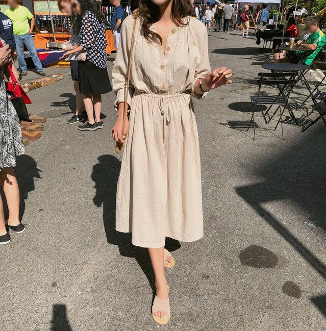 Long Sleeve Dress with Thin Straps