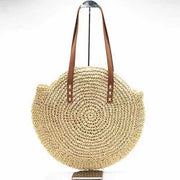 Women's round straw shoulder bag, view 4 - MRSLM
