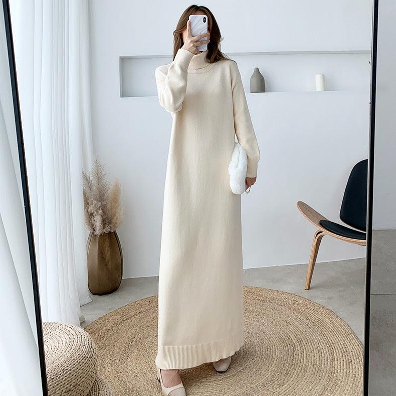 Black knitted dress long skirt - MRSLM