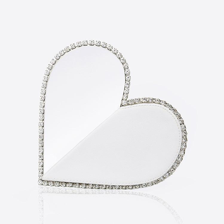 Heart rhinestone evening handbag, view 5 - MRSLM