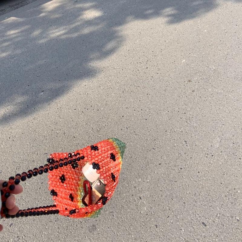 watermelon beaded handbag, view 5 - MRSLM