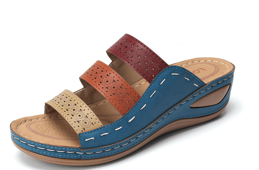 rainbow stitch hollow slippers, view 2 - MRSLM