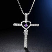 gold-plated zircon pendant necklace, view 12 - MRSLM