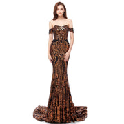Embroidered sequin evening dress, view 2 - MRSLM