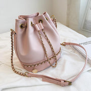 woven chain bucket handbag, view 7 - MRSLM