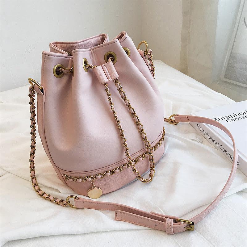 woven chain bucket handbag, view 12 - MRSLM