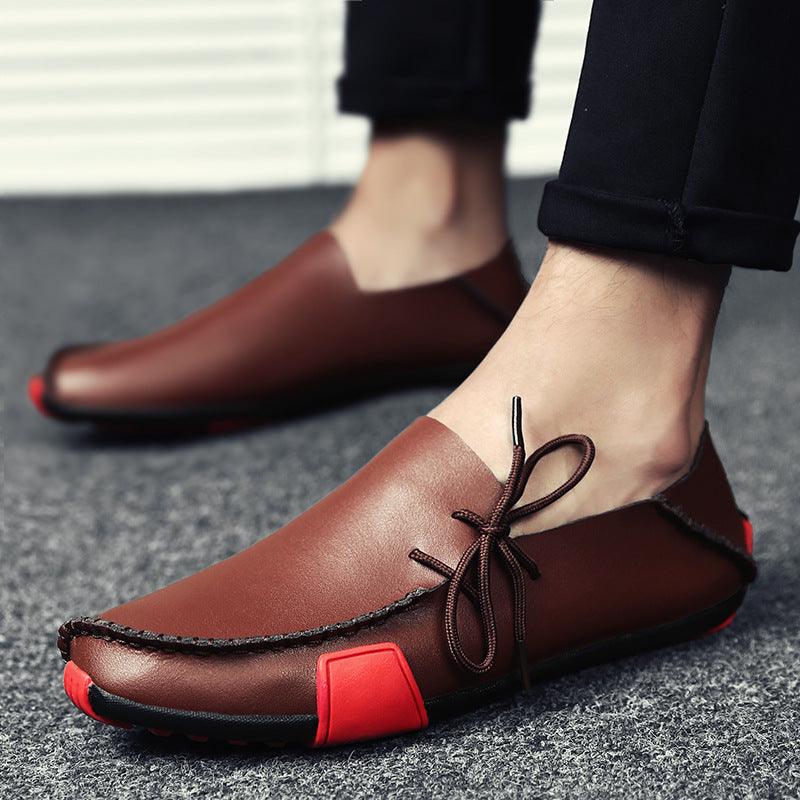 Men's soft flat sole leather shoes, view 2 - MRSLM