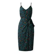 Women's printed split suspender chiffon dress, view 5 - MRSLM