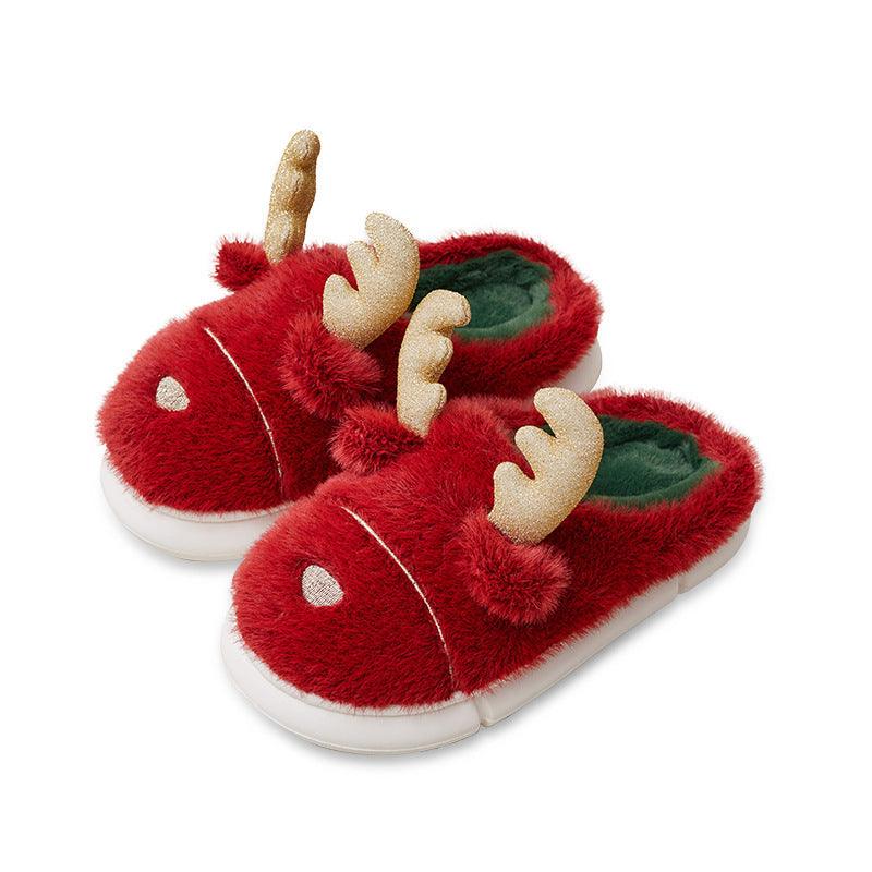Home indoor elk plush slippers, view 4 - MRSLM