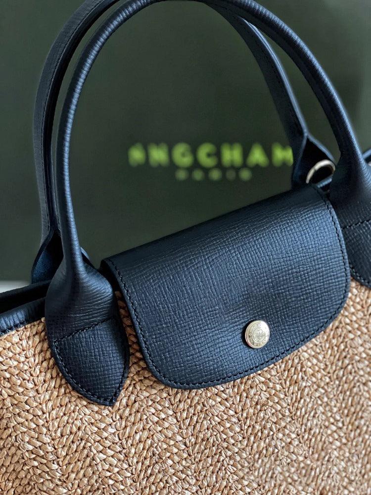 Women's Woven Straw Crossbody Bag with Flap