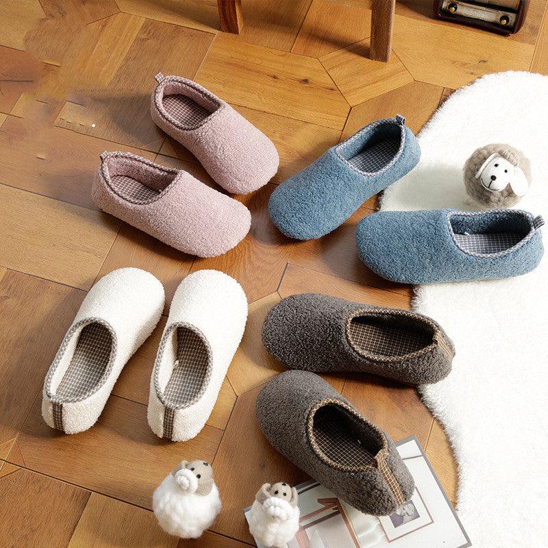 Men and women thick plush cotton slippers - MRSLM