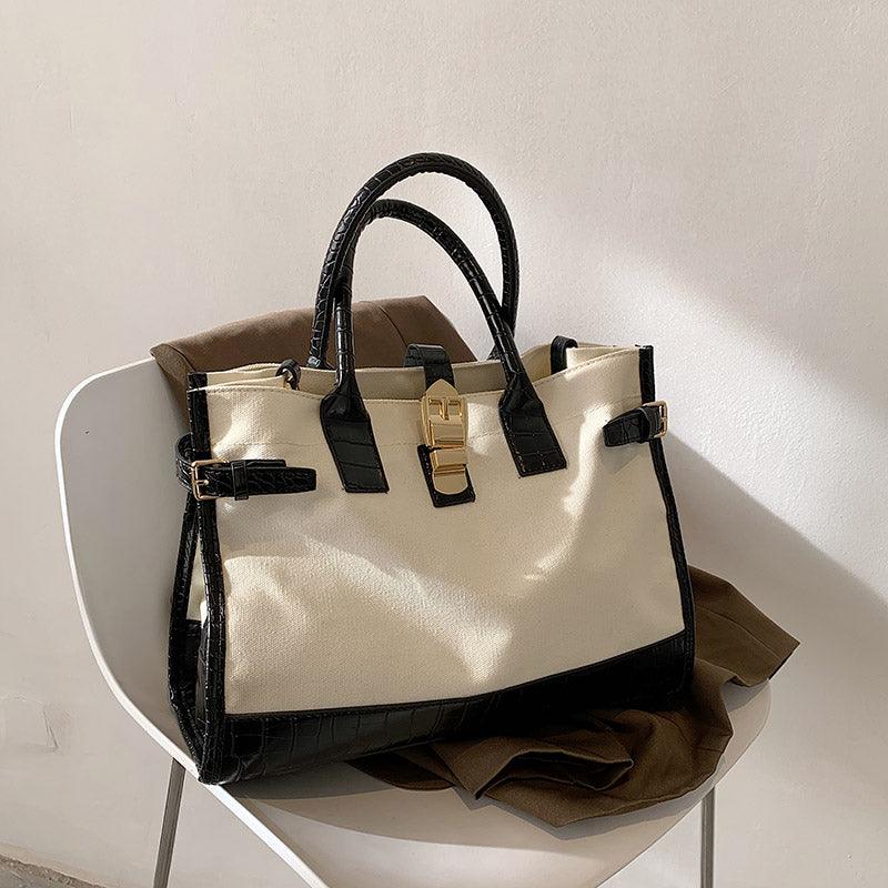 large canvas shoulder tote bag, view 9 - MRSLM