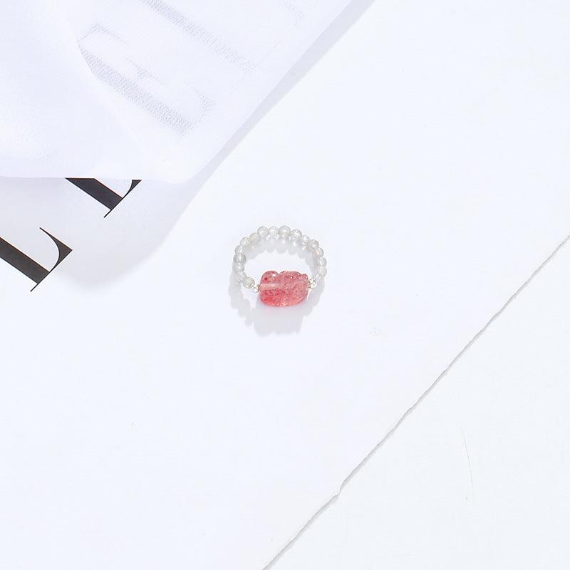 strawberry crystal ring, view 4 - MRSLM