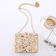 single shoulder embossed evening bag, view 7 - MRSLM