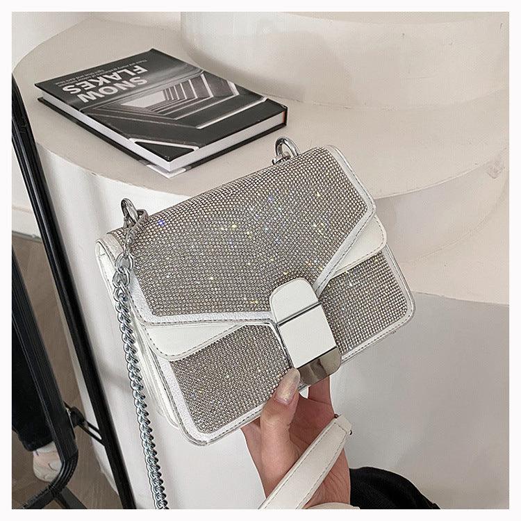 diamond chain small square shoulder bag, view 9 - MRSLM