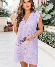lace jacquard V-neck dress, view 10 - MRSLM