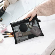 Black mesh cosmetic bag, view 2 - MRSLM