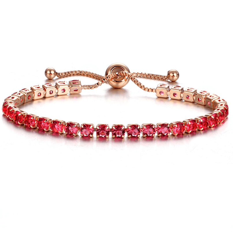 Inlaid Crystal Push-pull Bracelet Ladies Gold Full Zircon Single-row Jewelry