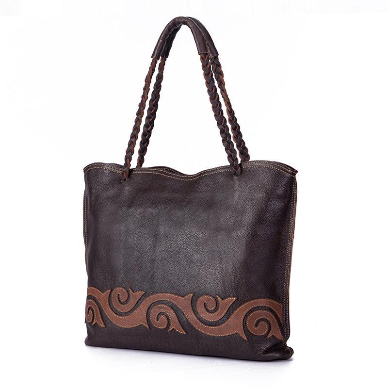 retro lychee leather shoulder bag - MRSLM