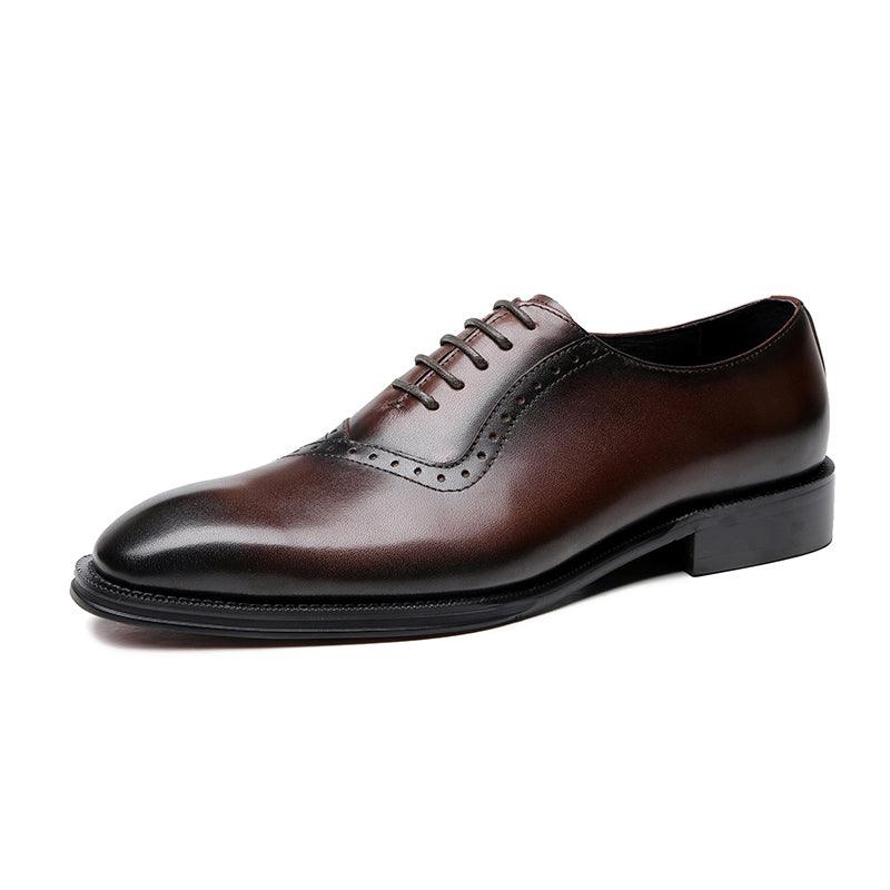 Men's carved pointed dress shoes, view 4 - MRSLM