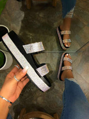 one-line fashion rhinestone sandals, view 3 - MRSLM