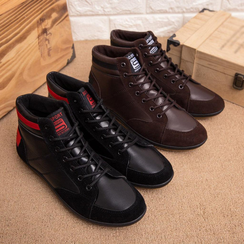 British faux leather boots, view 3 - MRSLM