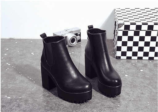 women's platform boots with thick high heel - MRSLM