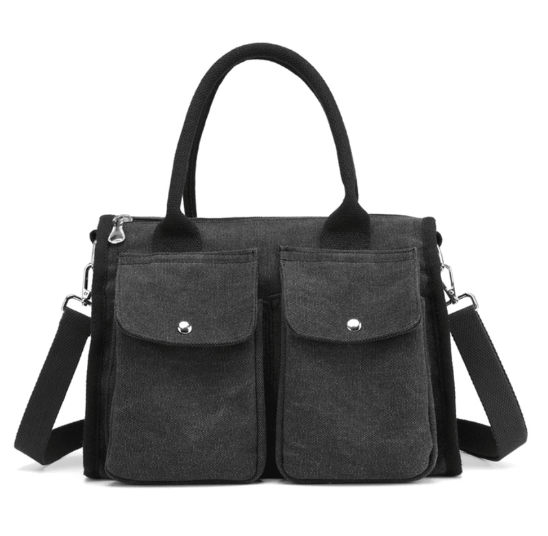 casual canvas crossbody hobo bag, view 8 - MRSLM