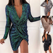 sequin mini dress with long sleeves - MRSLM