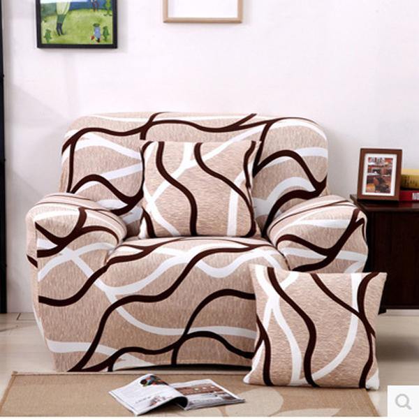 Creative Chair Covers Seater Textile Spandex Strench Flexible Printed Elastic Sofa Couch Cover Furniture Protector With Two Pillow Cases - MRSLM
