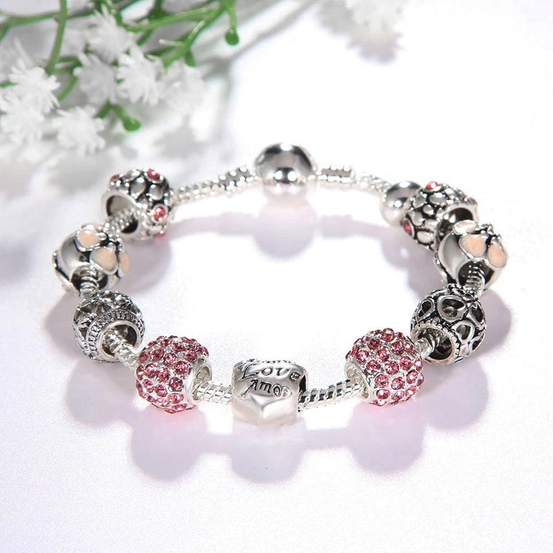 silver-plated charm bracelet, view 3 - MRSLM