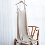 women's spaghetti strap satin dress, view 13 - MRSLM