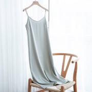women's spaghetti strap satin dress, view 14 - MRSLM