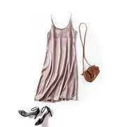 women's basic satin dress, view 6 - MRSLM