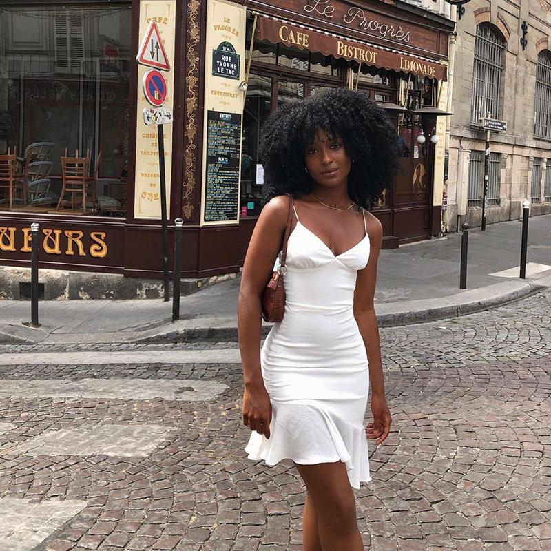 spaghetti strap ruffled mini dress - MRSLM
