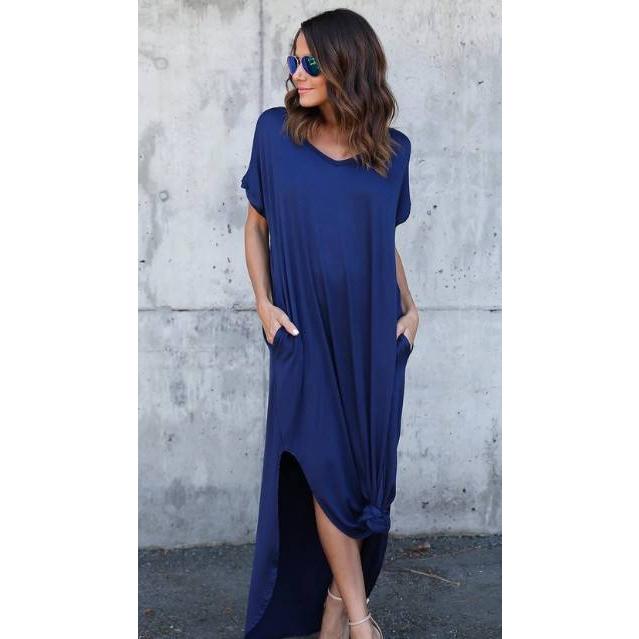 Women's Short Sleeved Maxi Dress