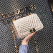 Ladies chain lock small square bag, view 5 - MRSLM