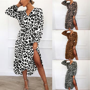 women's long leopard printed dress, view 10 - MRSLM