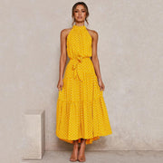women's polka dot halter dress, view 13 - MRSLM