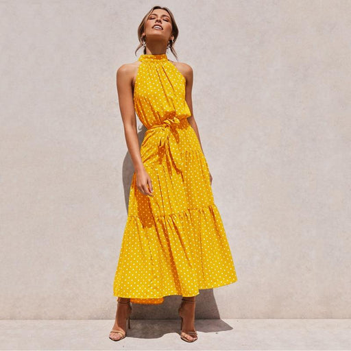 women's polka dot halter dress - MRSLM