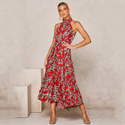 women's polka dot halter dress, view 9 - MRSLM
