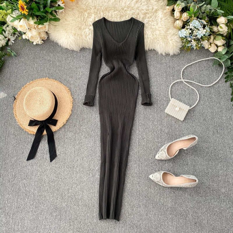 elastic women's bodycon dress, view 9 - MRSLM