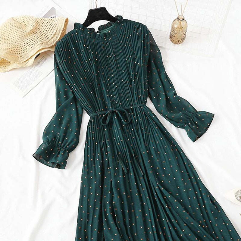 women's elegant polka dot dress, view 22 - MRSLM