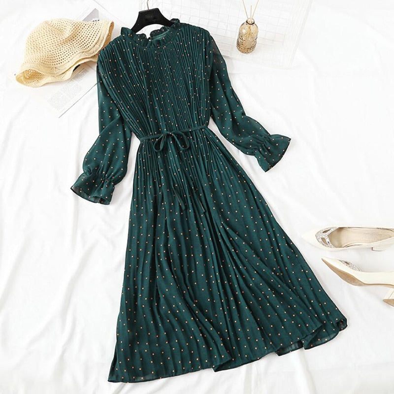 women's elegant polka dot dress - MRSLM