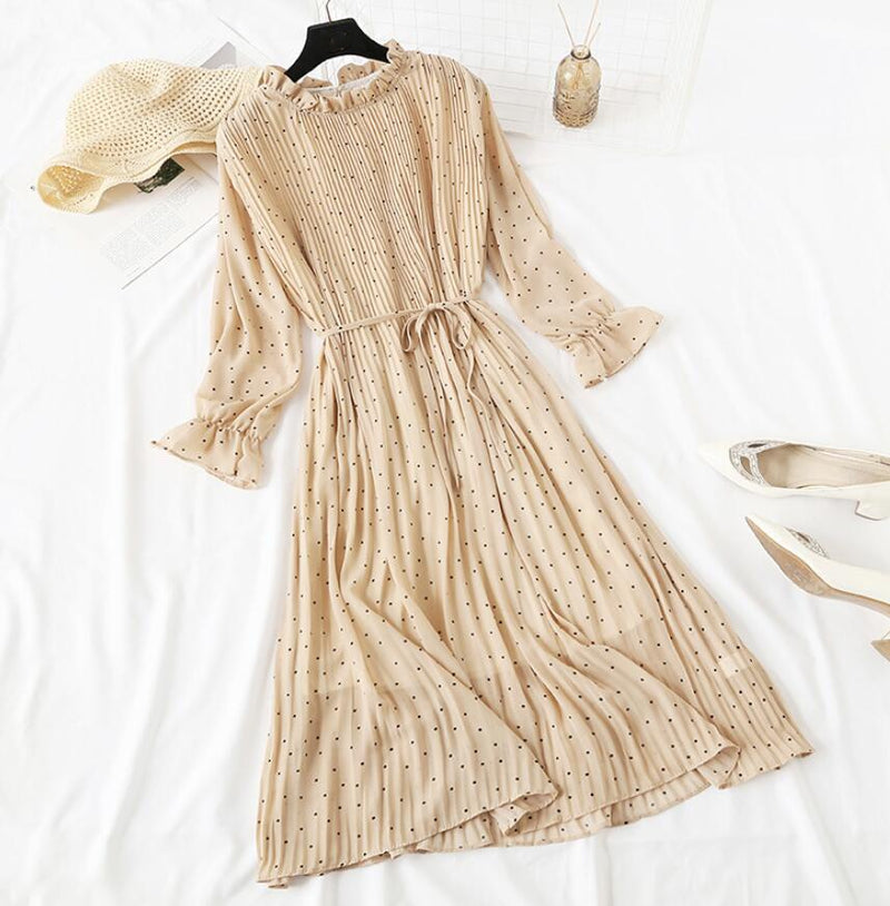 women's elegant polka dot dress, view 13 - MRSLM